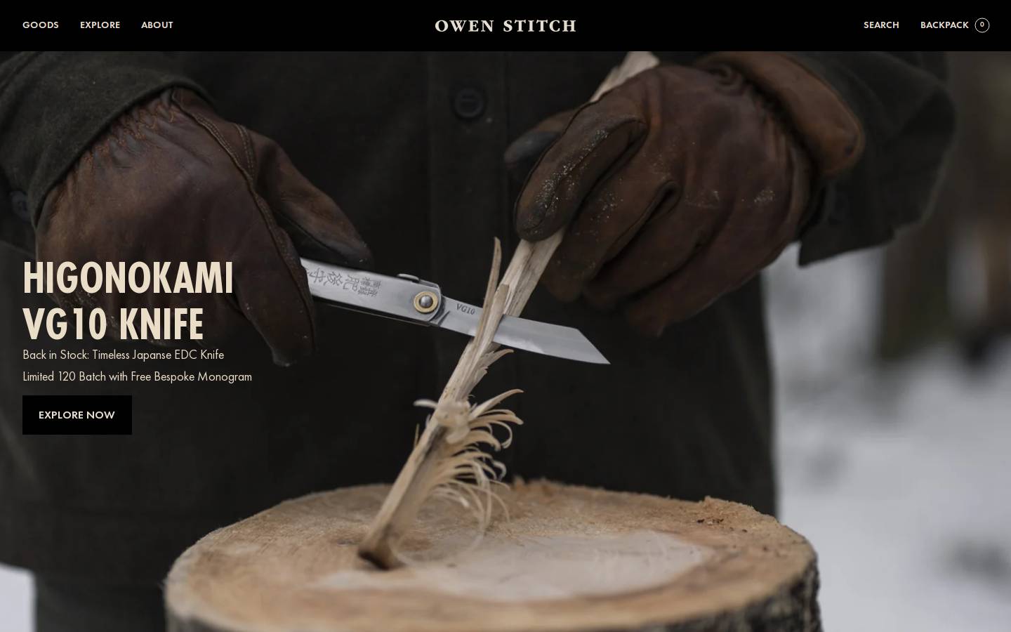 Owen Stitch homepage screenshot