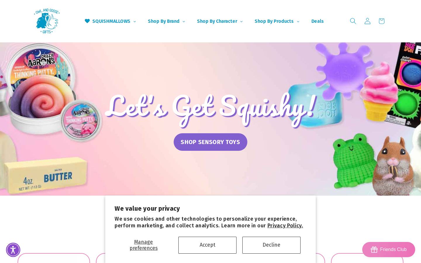 owlandgoosegifts.com homepage screenshot