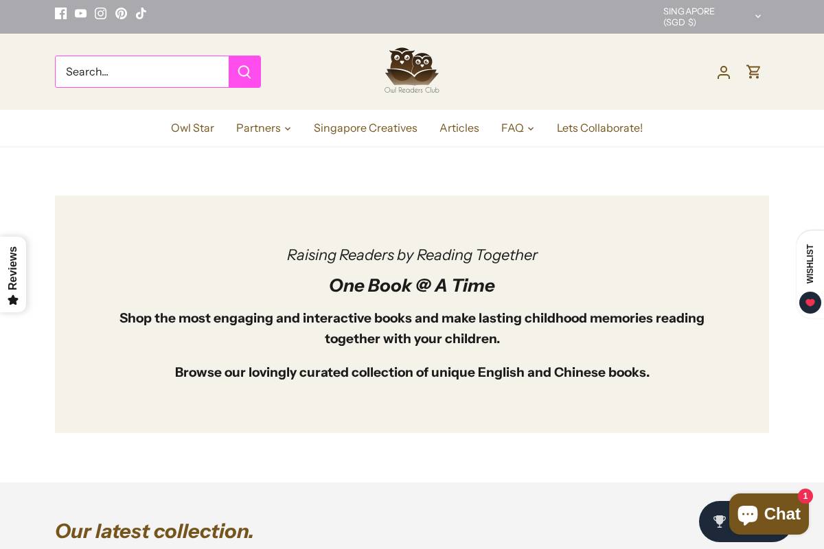 owlreadersclub.sg homepage screenshot