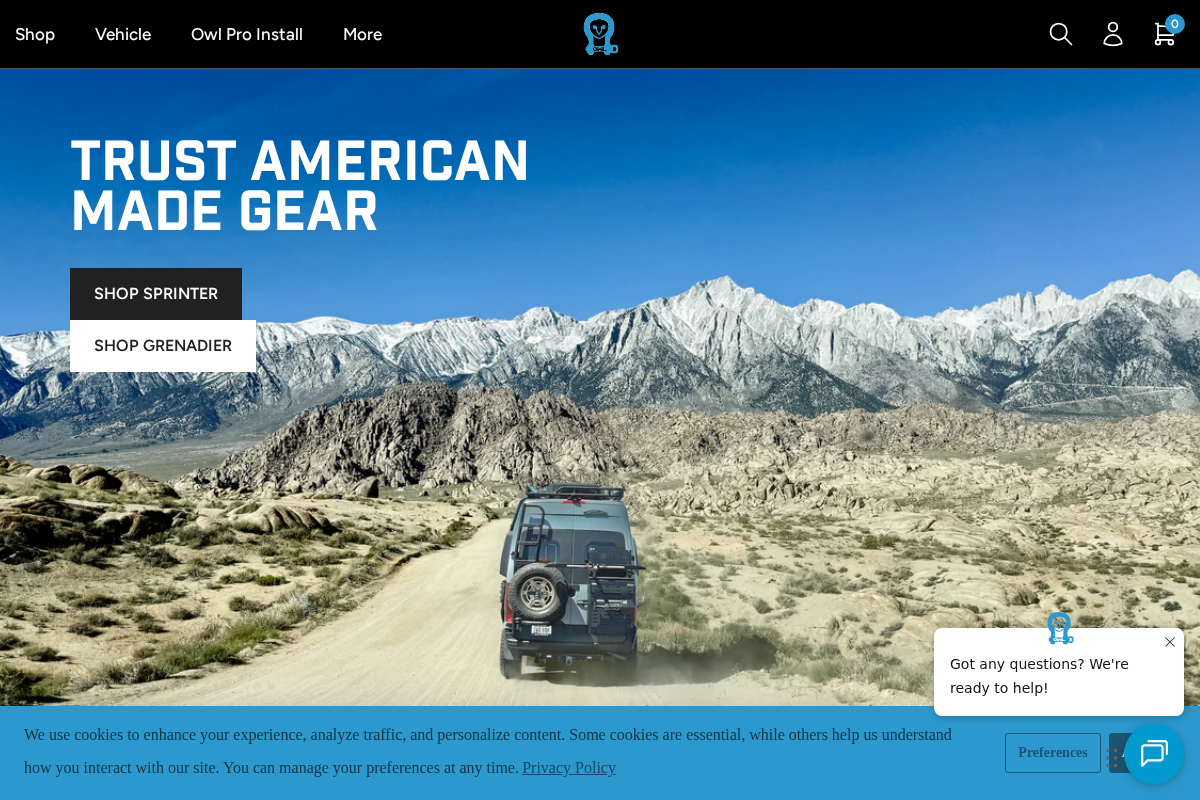 Owl Outdoor homepage screenshot