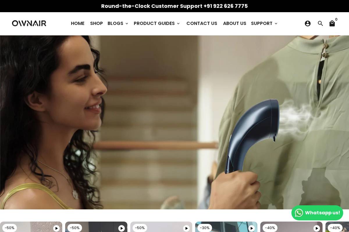 OWNAIR - Customer Support homepage screenshot