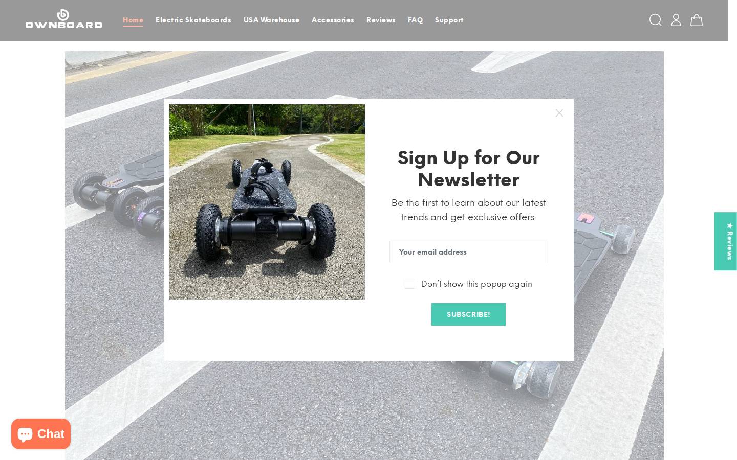OWNBOARD SKATEBOARD homepage screenshot