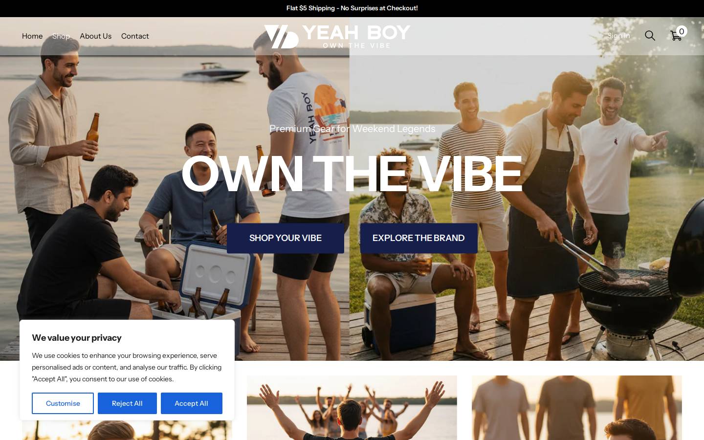 ownthevibe.com homepage screenshot