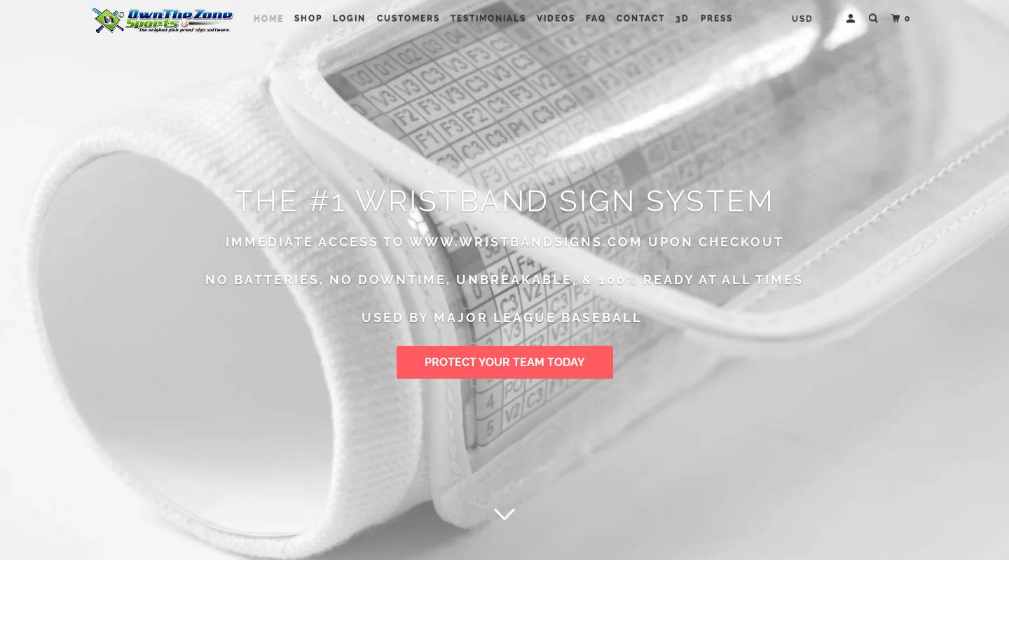 ownthezonesports.com homepage screenshot