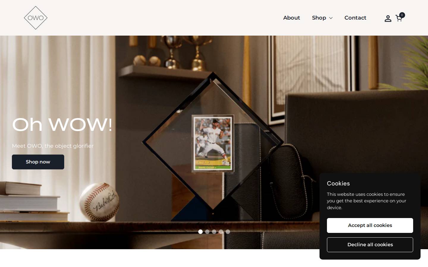 owostore.com homepage screenshot