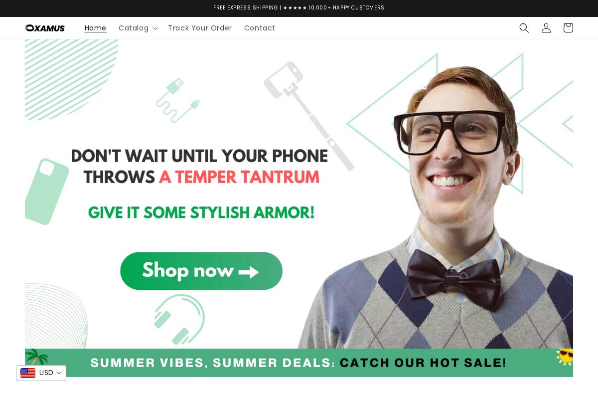 oxamus.com homepage screenshot