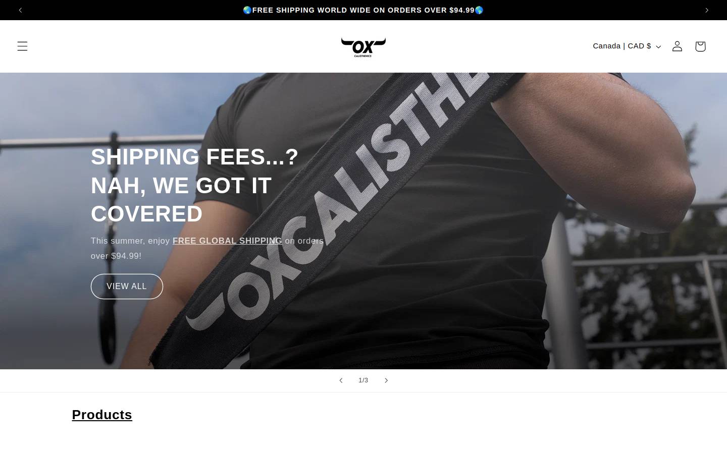 Oxcalisthenics homepage screenshot