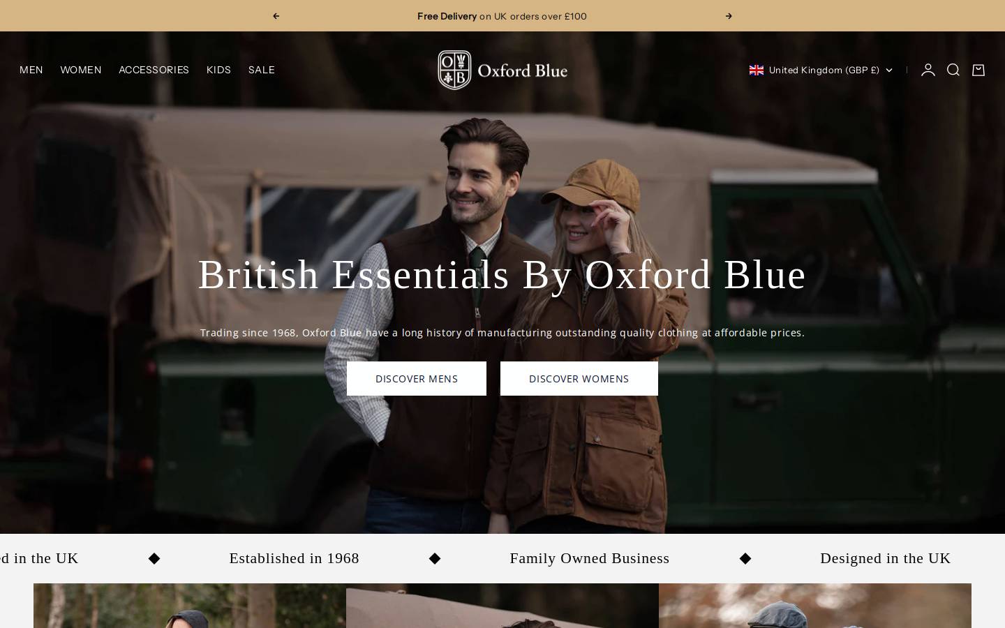 oxford-blue.com homepage screenshot