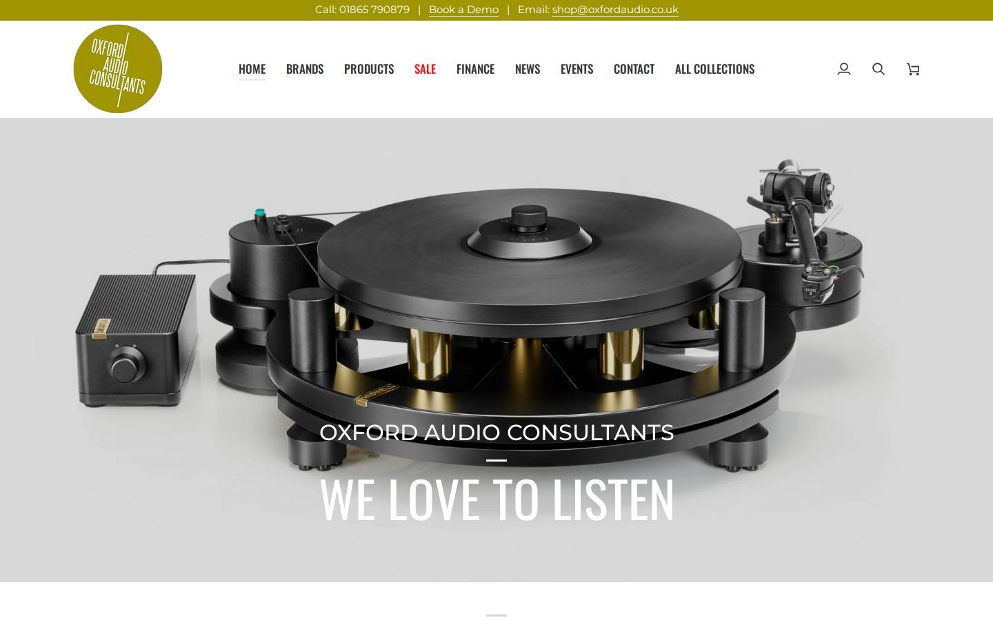 Oxford Audio Consultants homepage screenshot