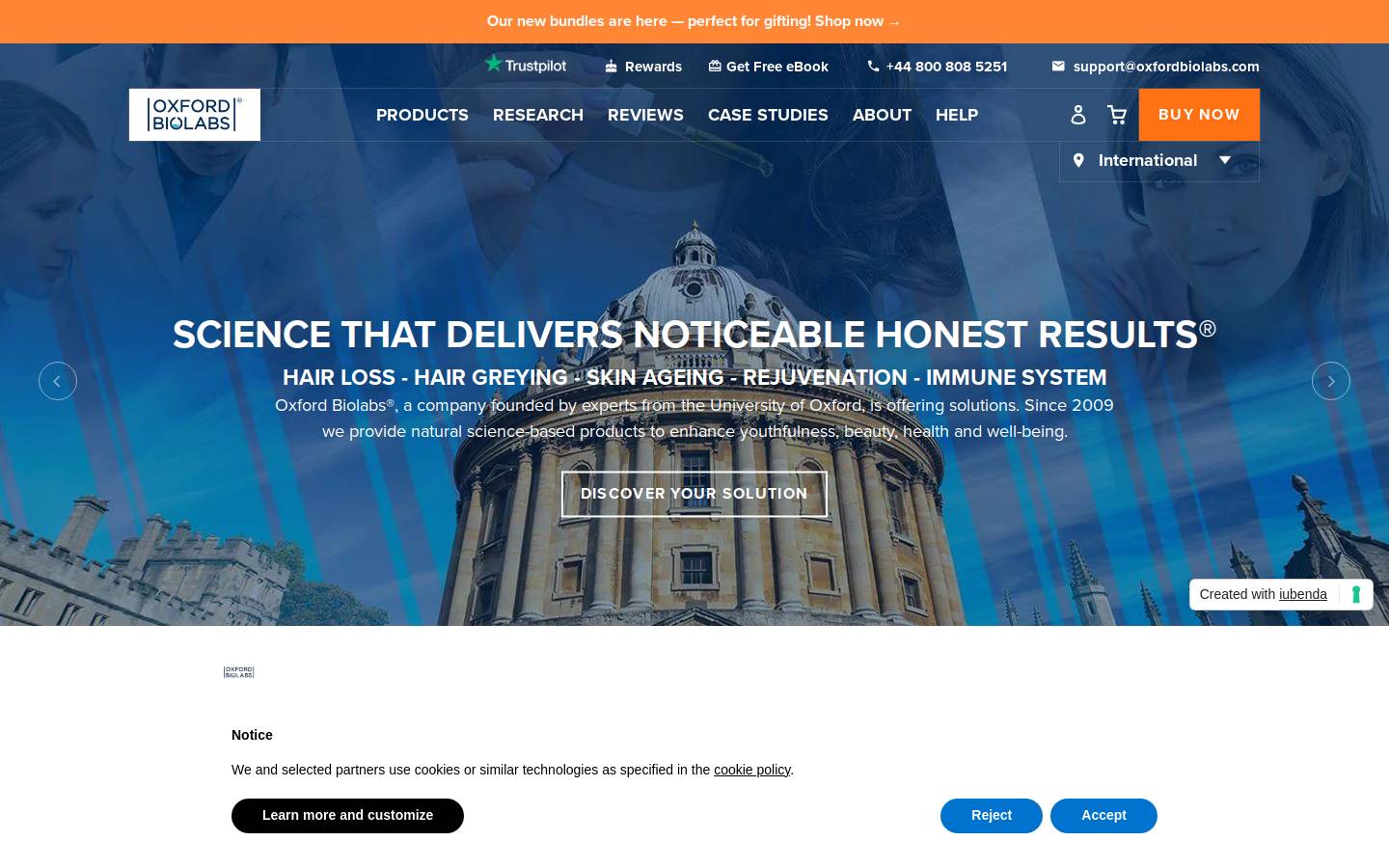 Oxford Biolabs Ltd. homepage screenshot