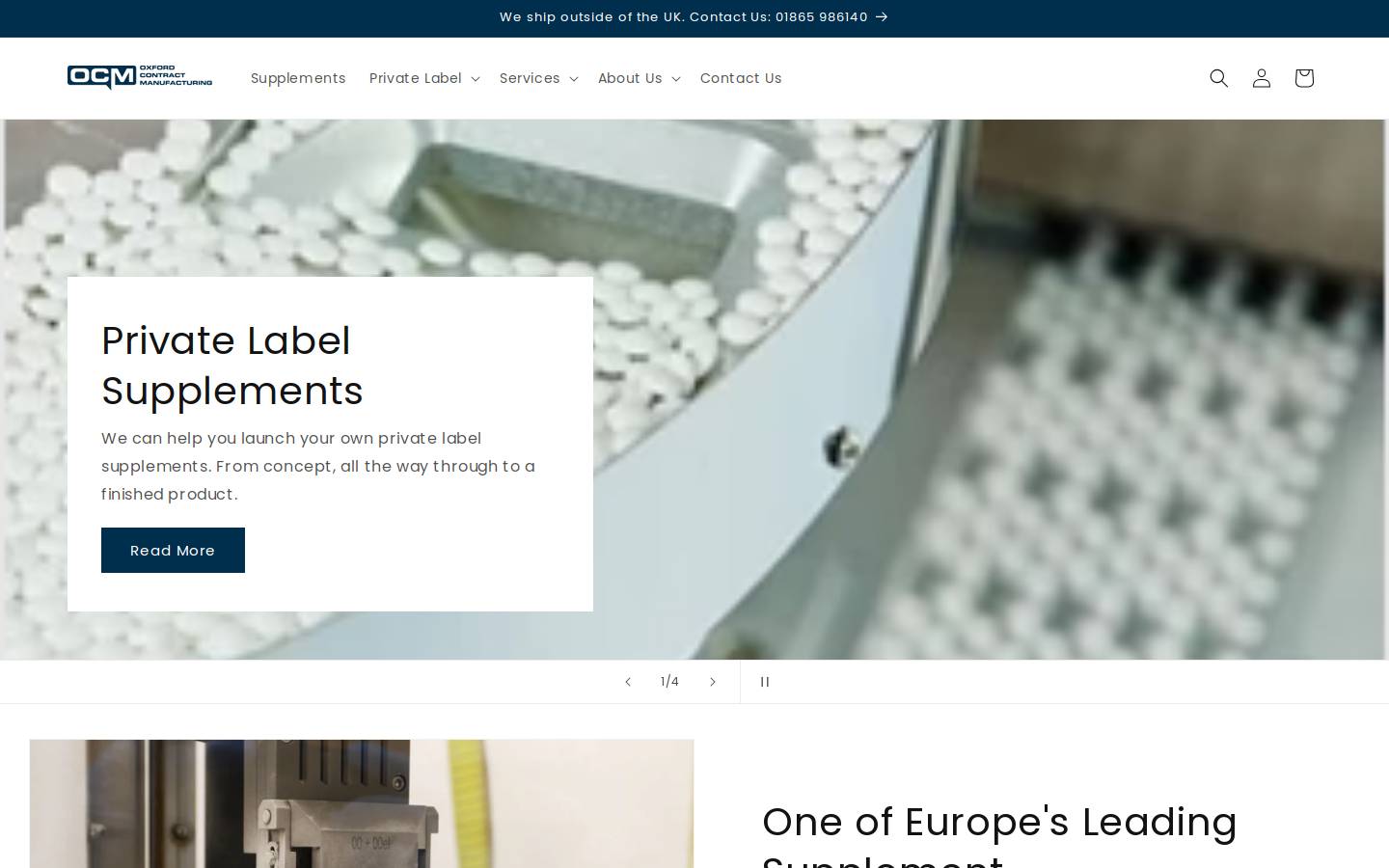 oxfordcontractmanufacturing.com homepage screenshot