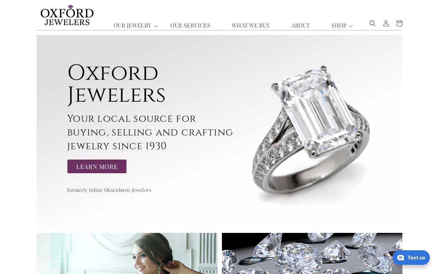 oxfordjewelers.net homepage screenshot