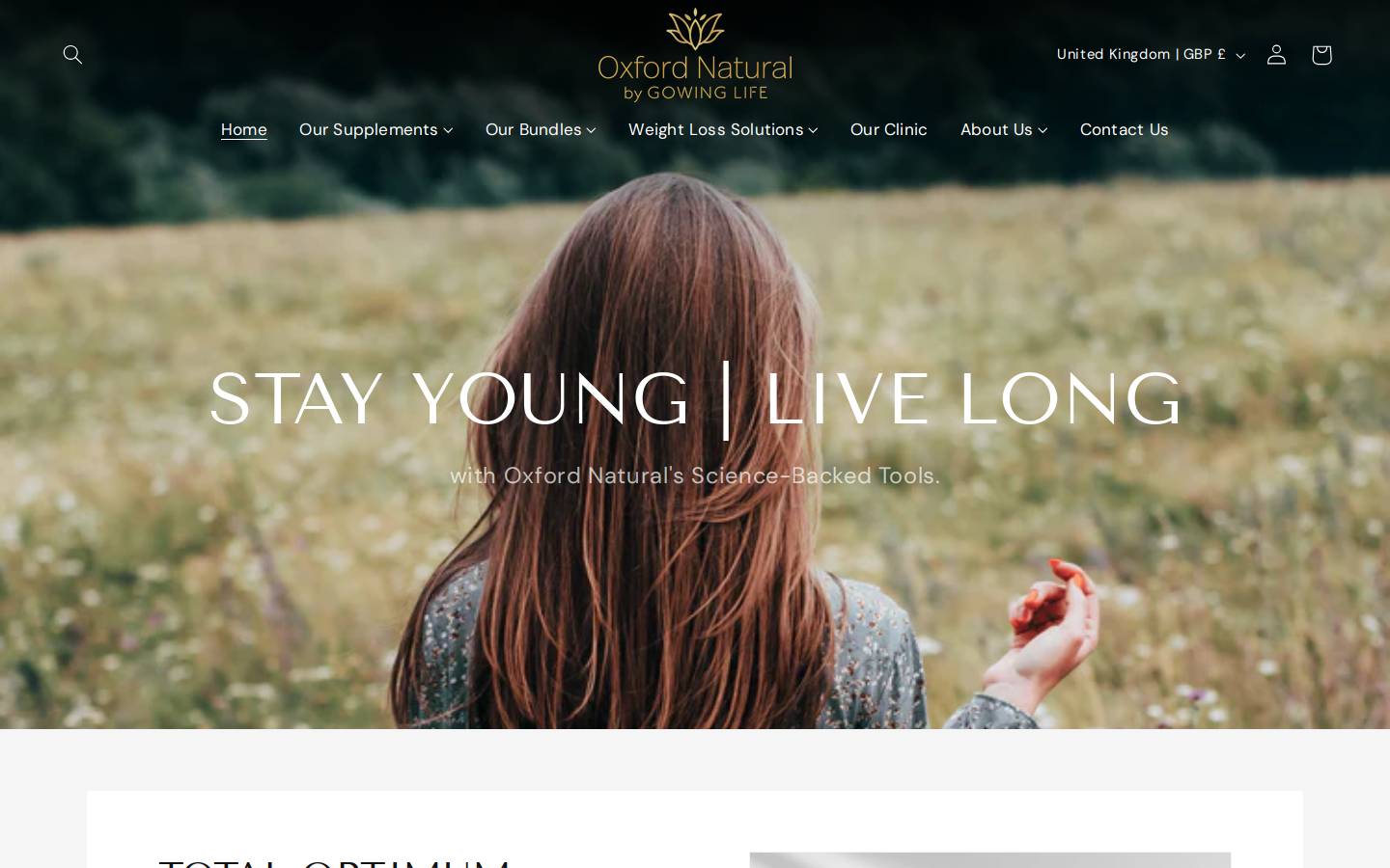oxfordnatural.com homepage screenshot