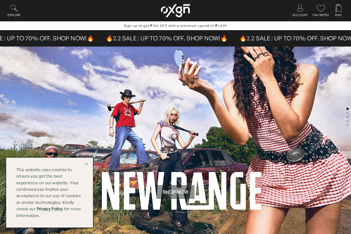 OXGN homepage screenshot