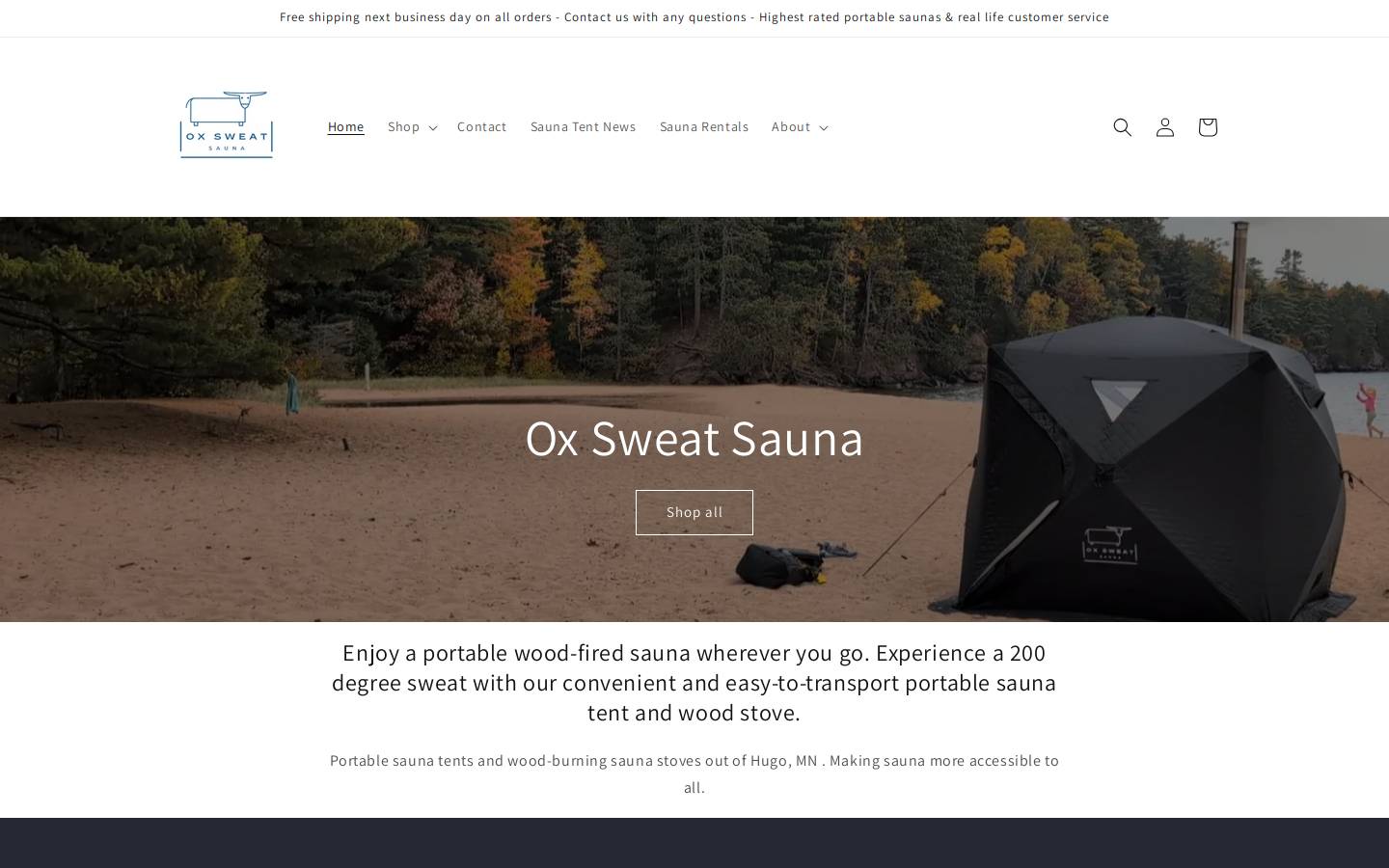 oxsweat.com homepage screenshot