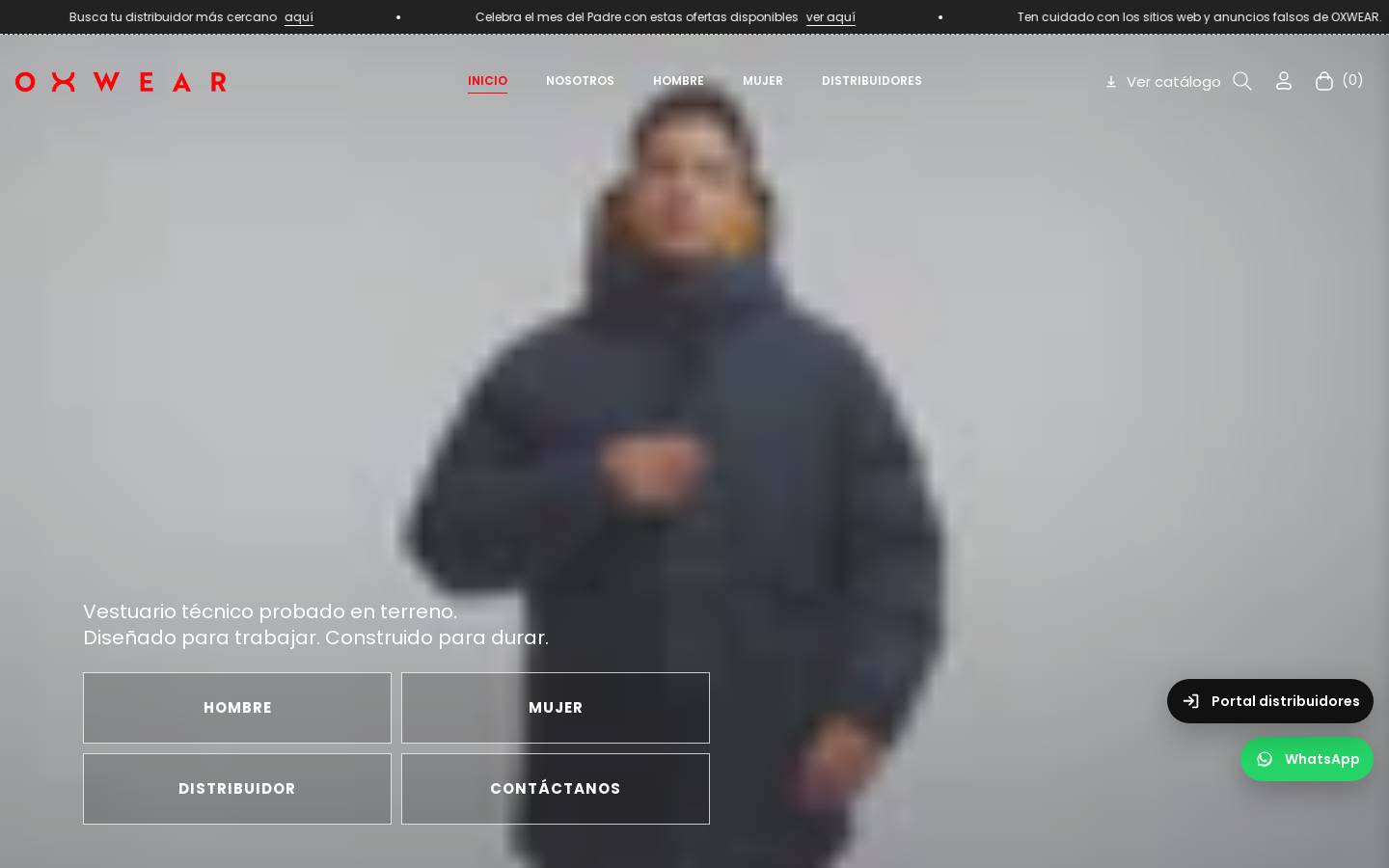 oxwear.com homepage screenshot