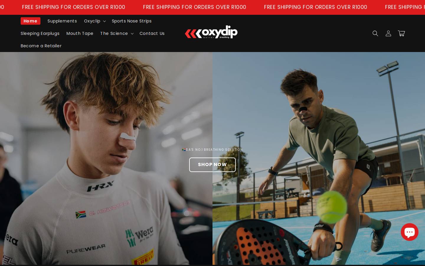 oxyclip.co.za homepage screenshot