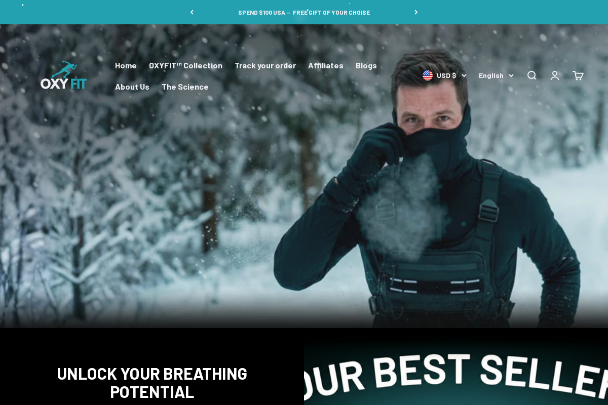 Oxyfit homepage screenshot