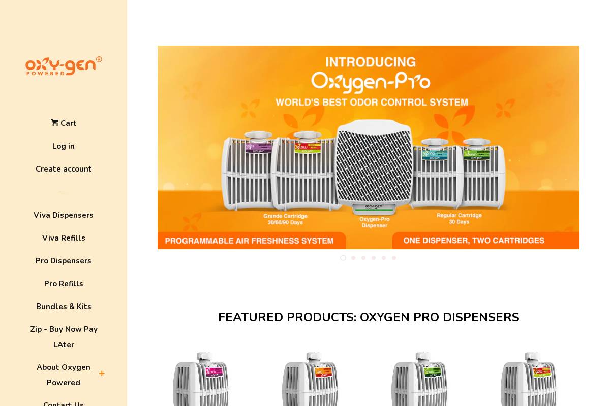 oxygenpowered.com.au homepage screenshot
