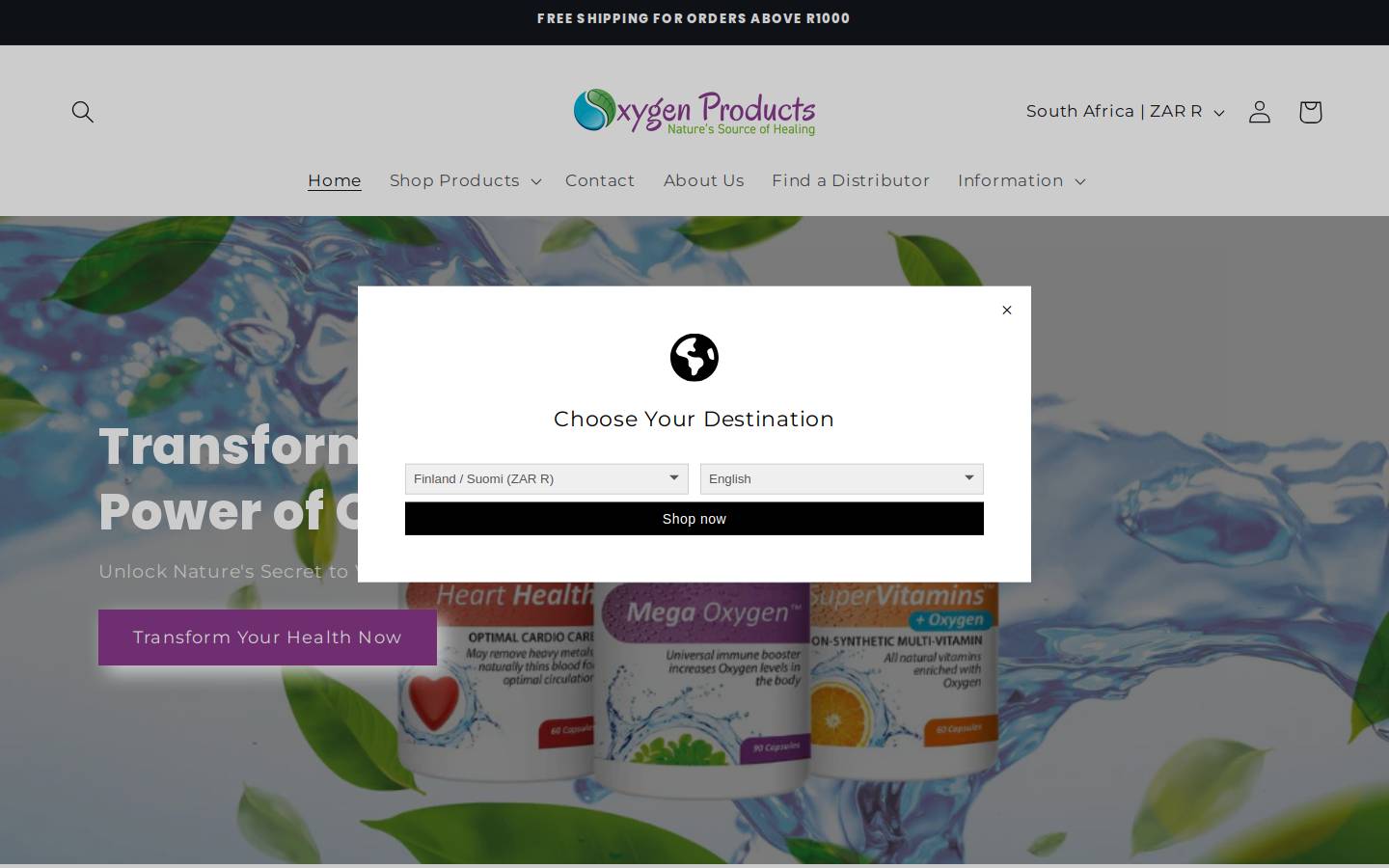 oxygenproducts.org homepage screenshot