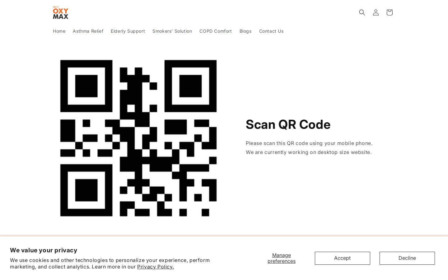 Oxymax homepage screenshot