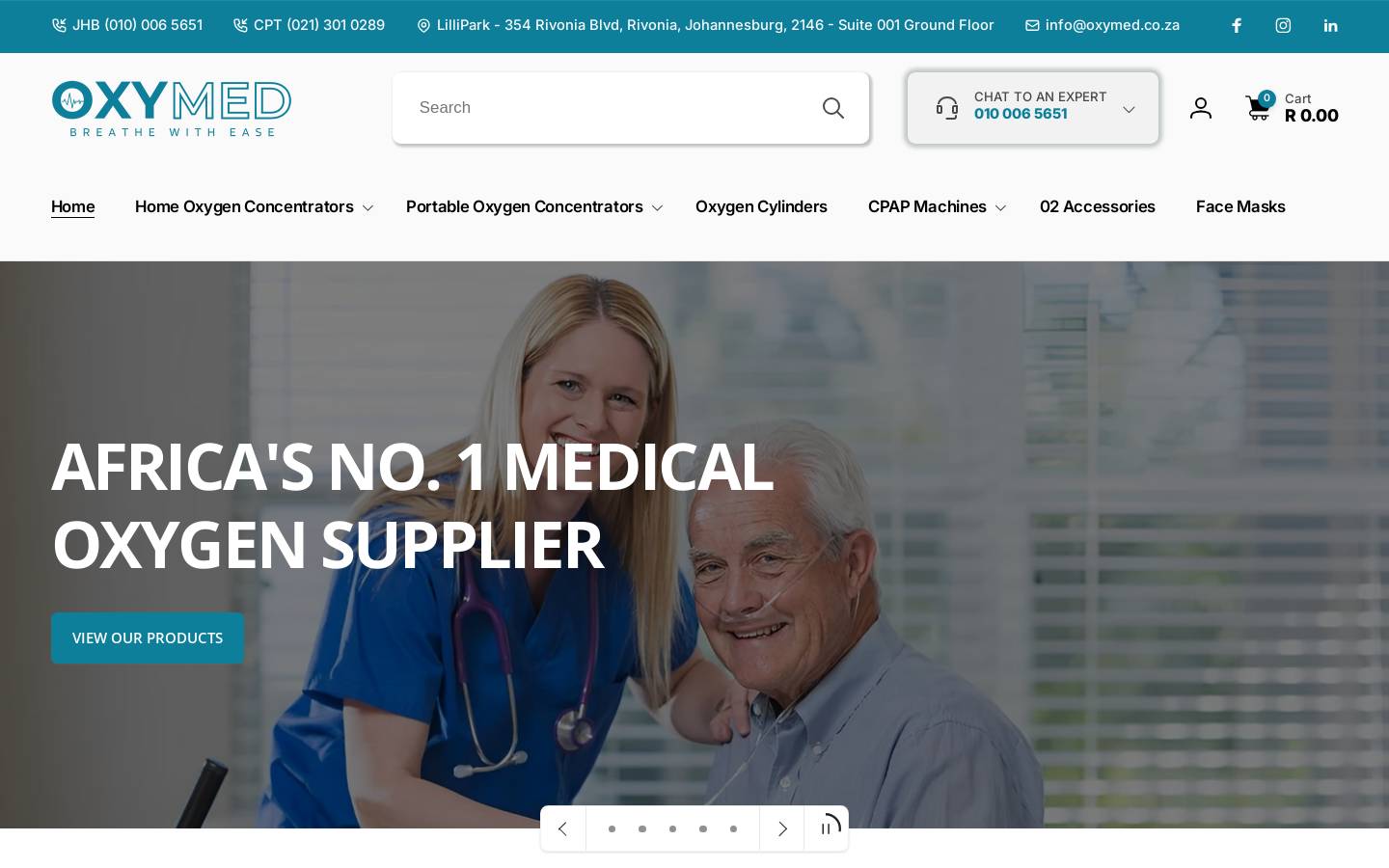 Oxymed homepage screenshot