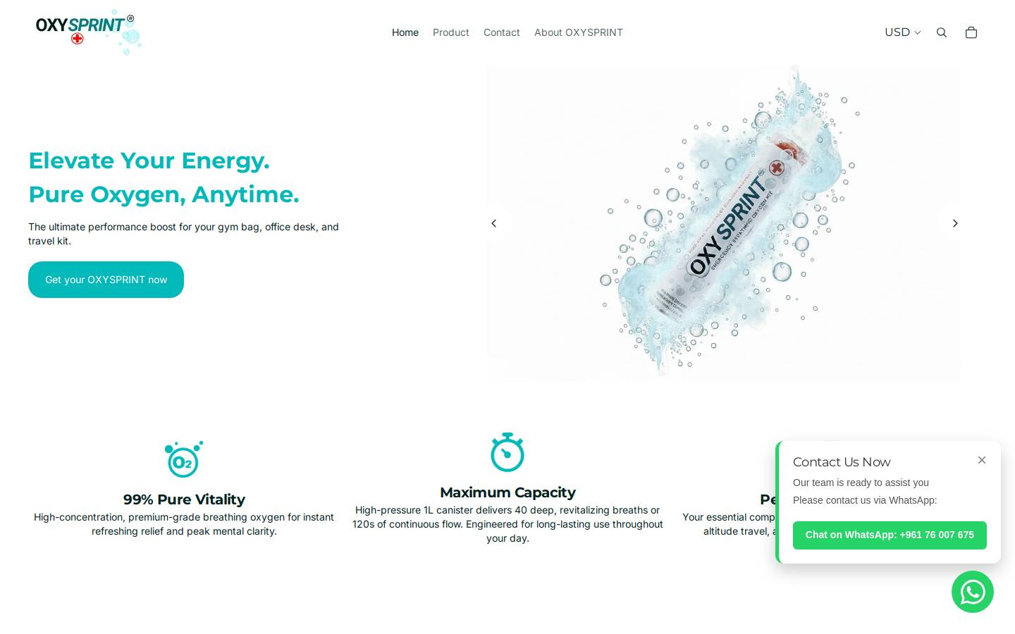 oxysprint.com homepage screenshot