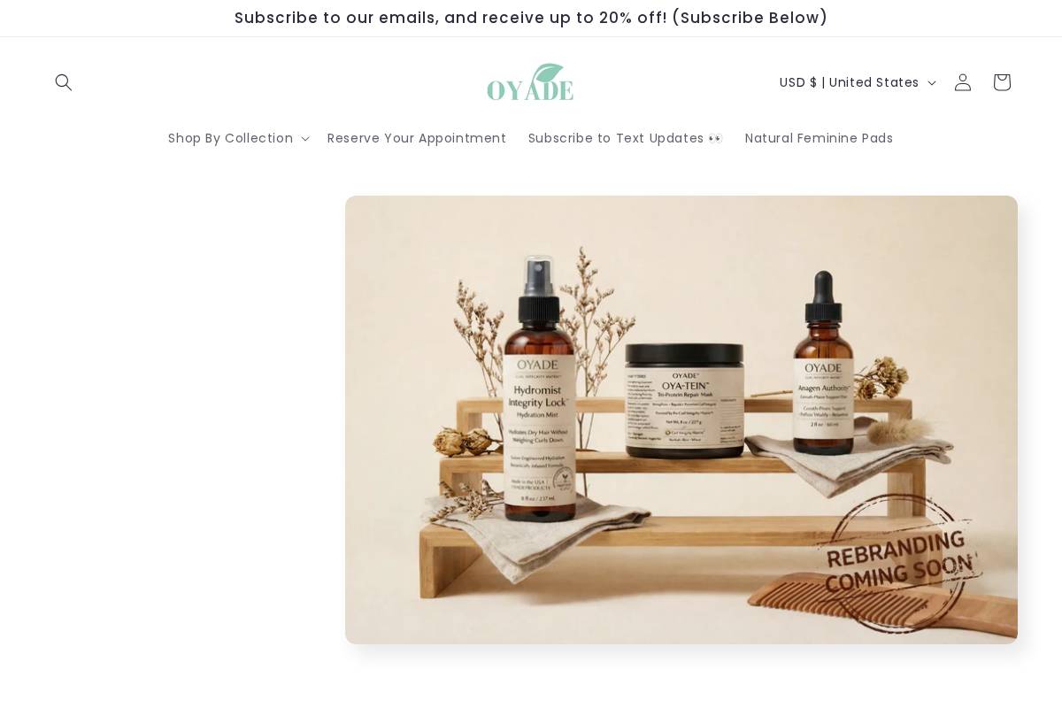 oyadeproducts.com homepage screenshot