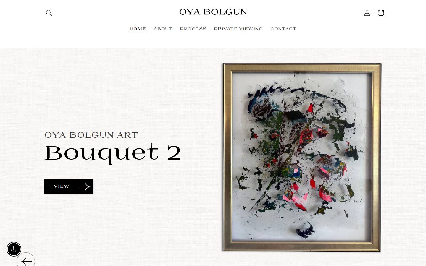 oyasabstractart.com homepage screenshot