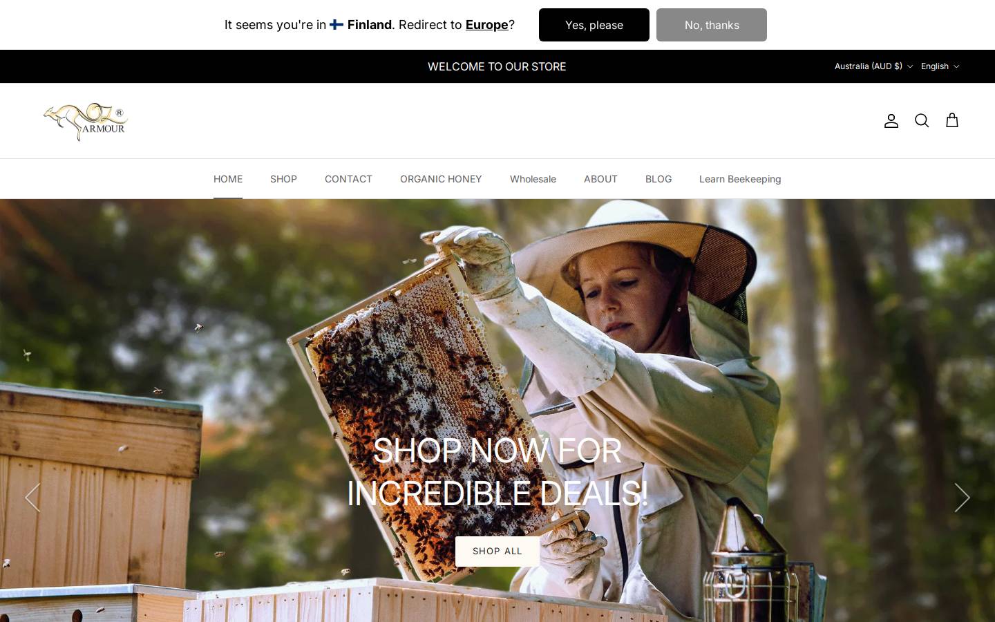 ozarmour.co homepage screenshot