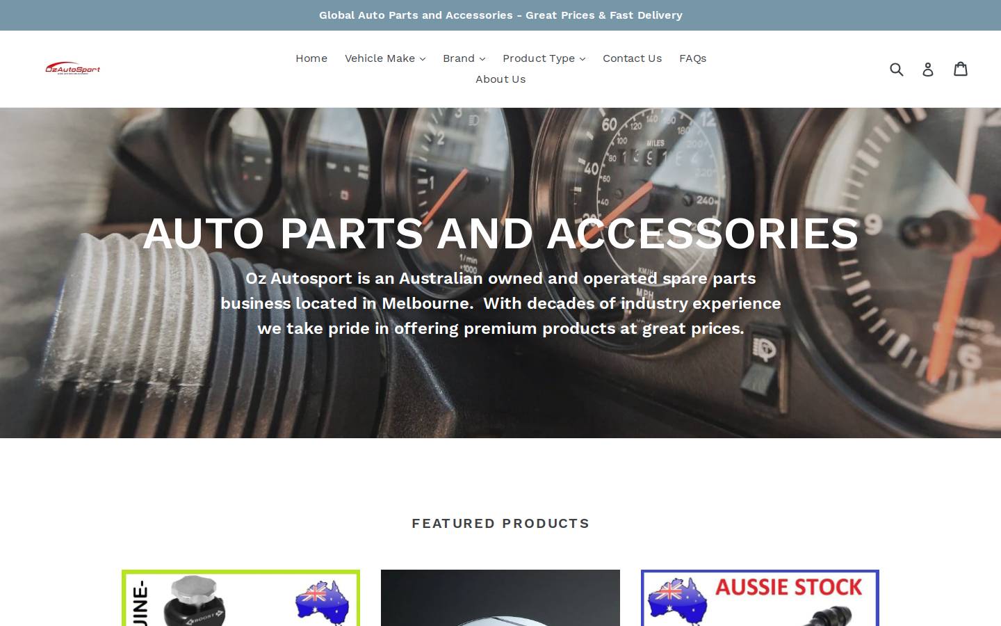 ozautosport.com homepage screenshot