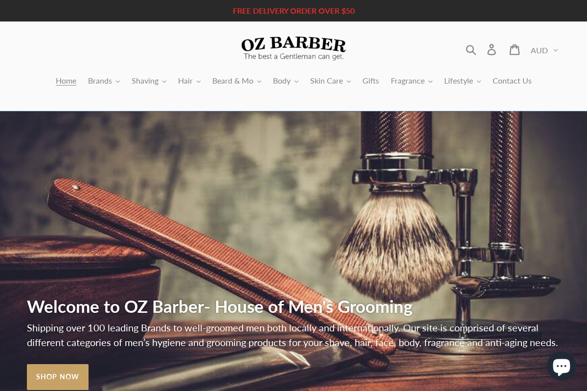 Ozbarber homepage screenshot