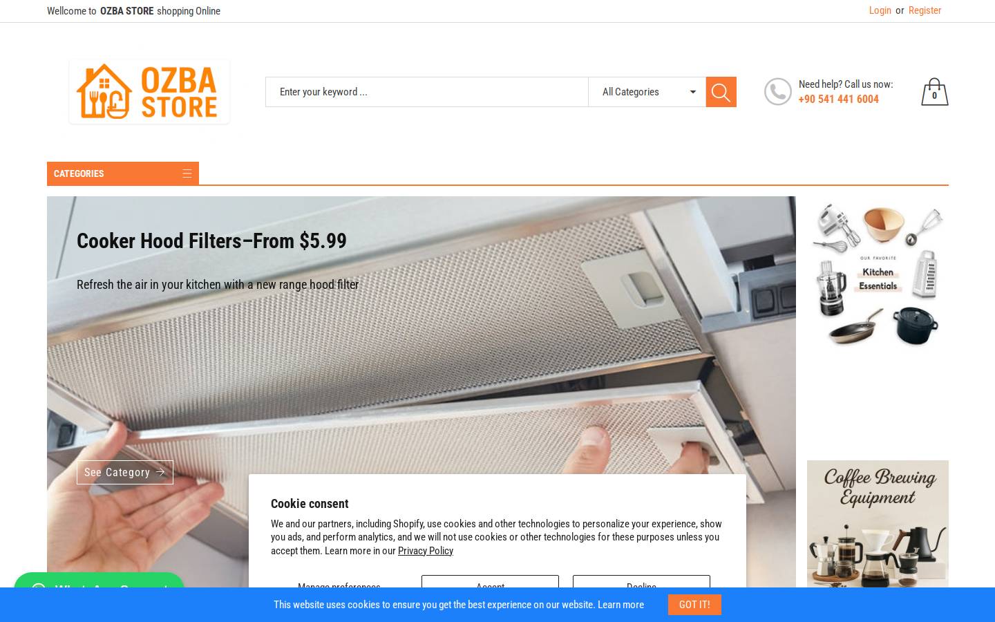 ozbaspareparts.store homepage screenshot