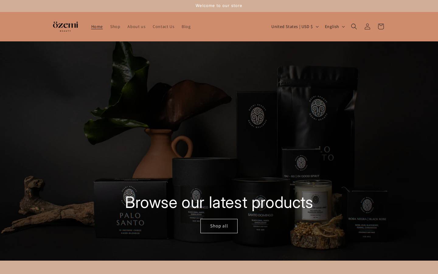 ozemibeauty.com homepage screenshot