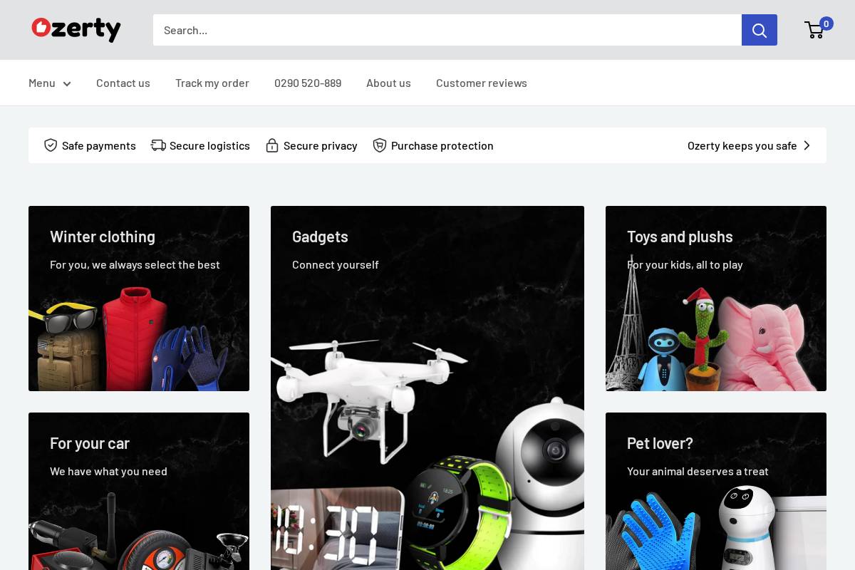 ozerty-australia.com homepage screenshot
