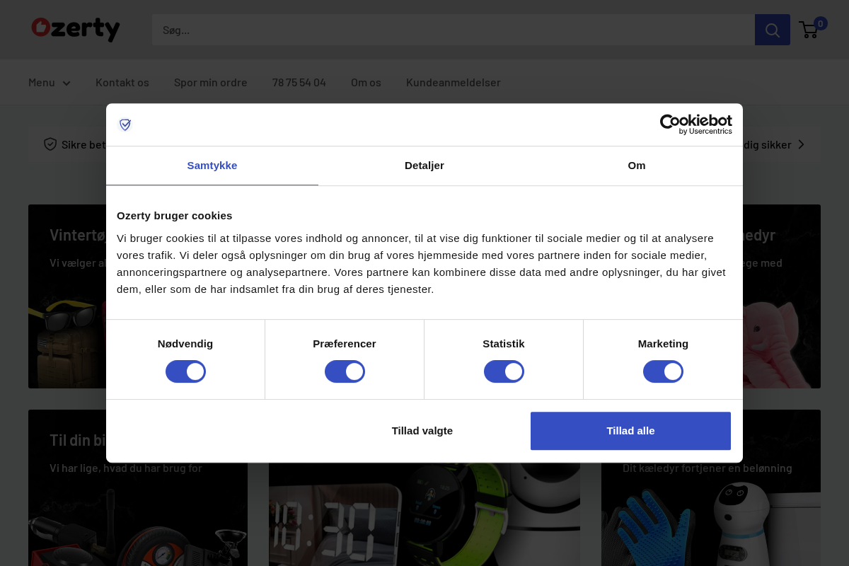 Ozerty Danmark homepage screenshot