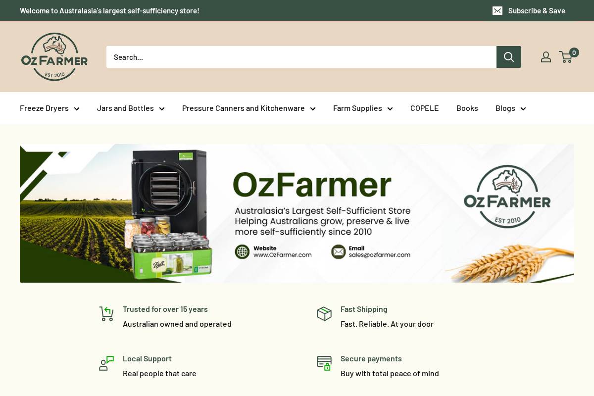 ozfarmer.com homepage screenshot