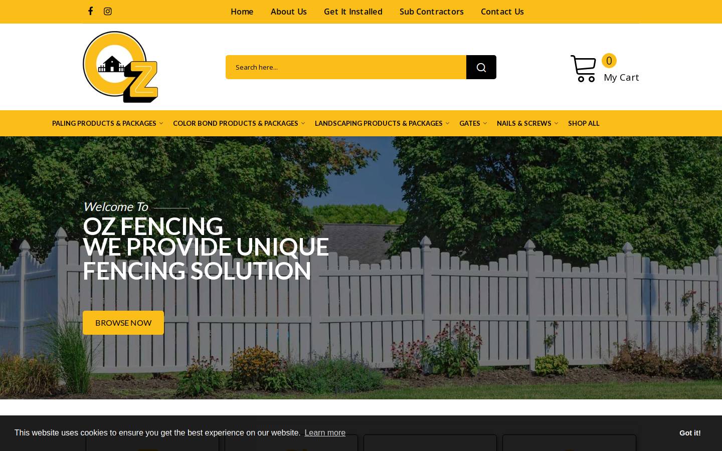 ozfencing.com.au homepage screenshot