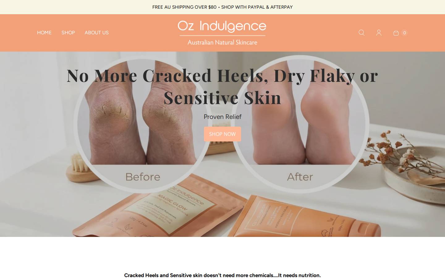 ozindulgence.com.au homepage screenshot