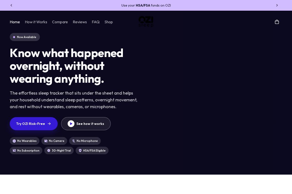 ozisleep.com homepage screenshot