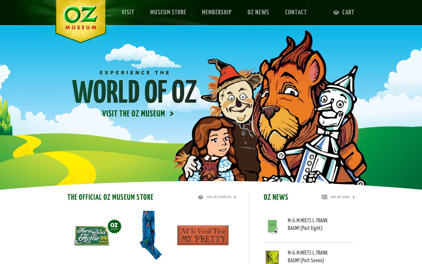 ozmuseum.com homepage screenshot