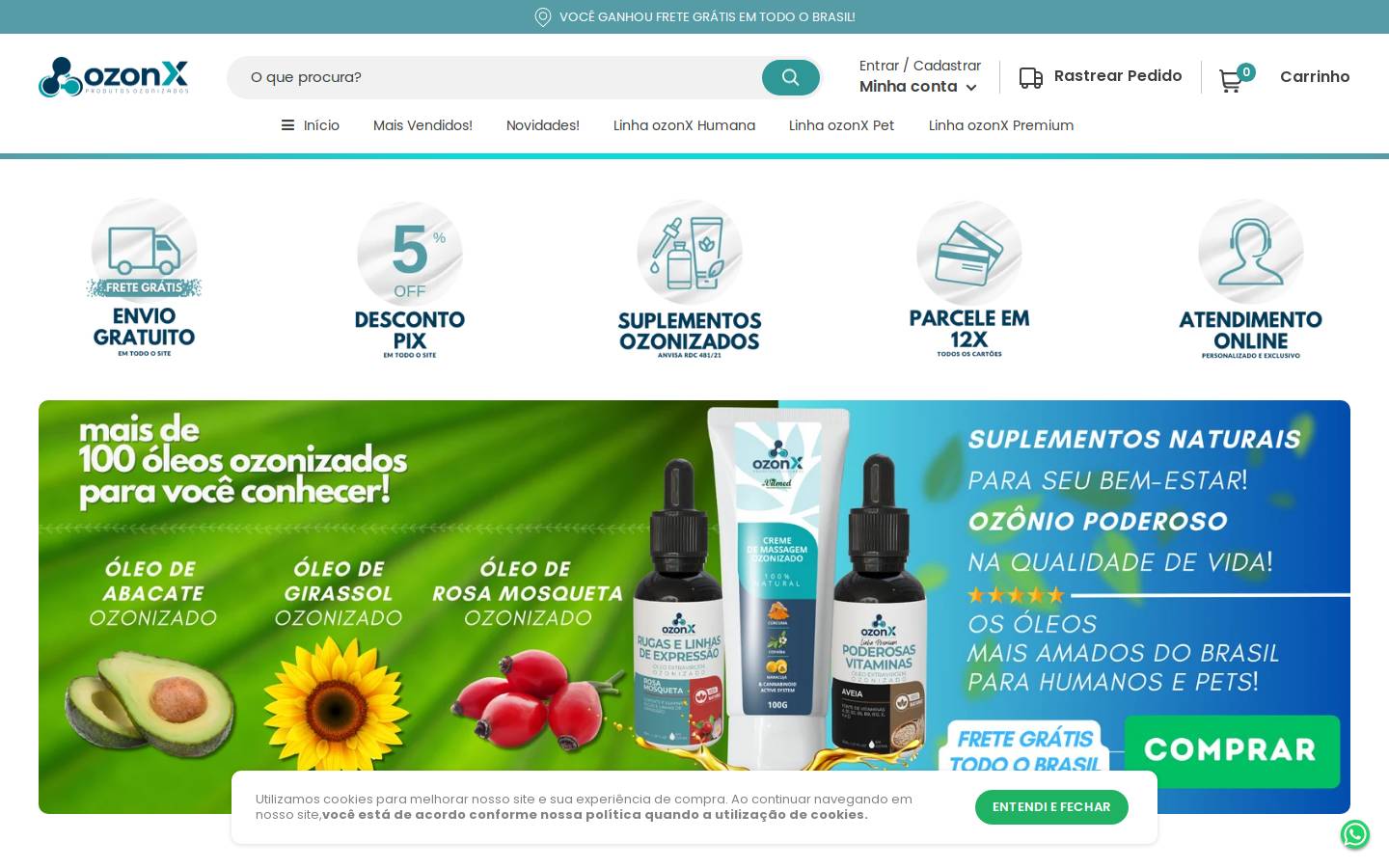 ozonx.com.br homepage screenshot