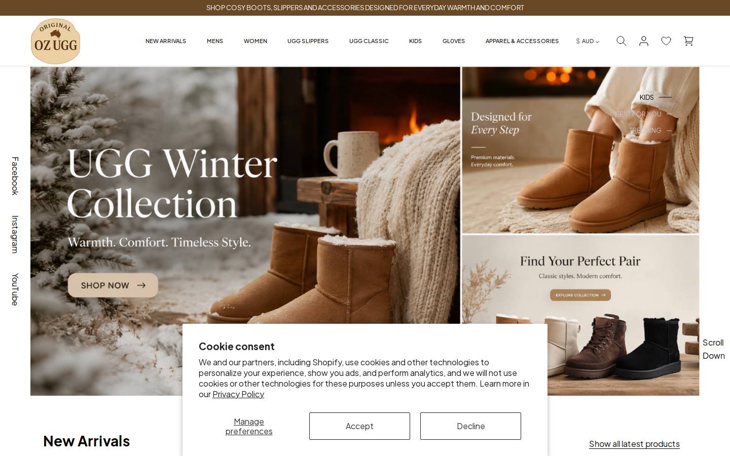 ozoriginalugg.com homepage screenshot