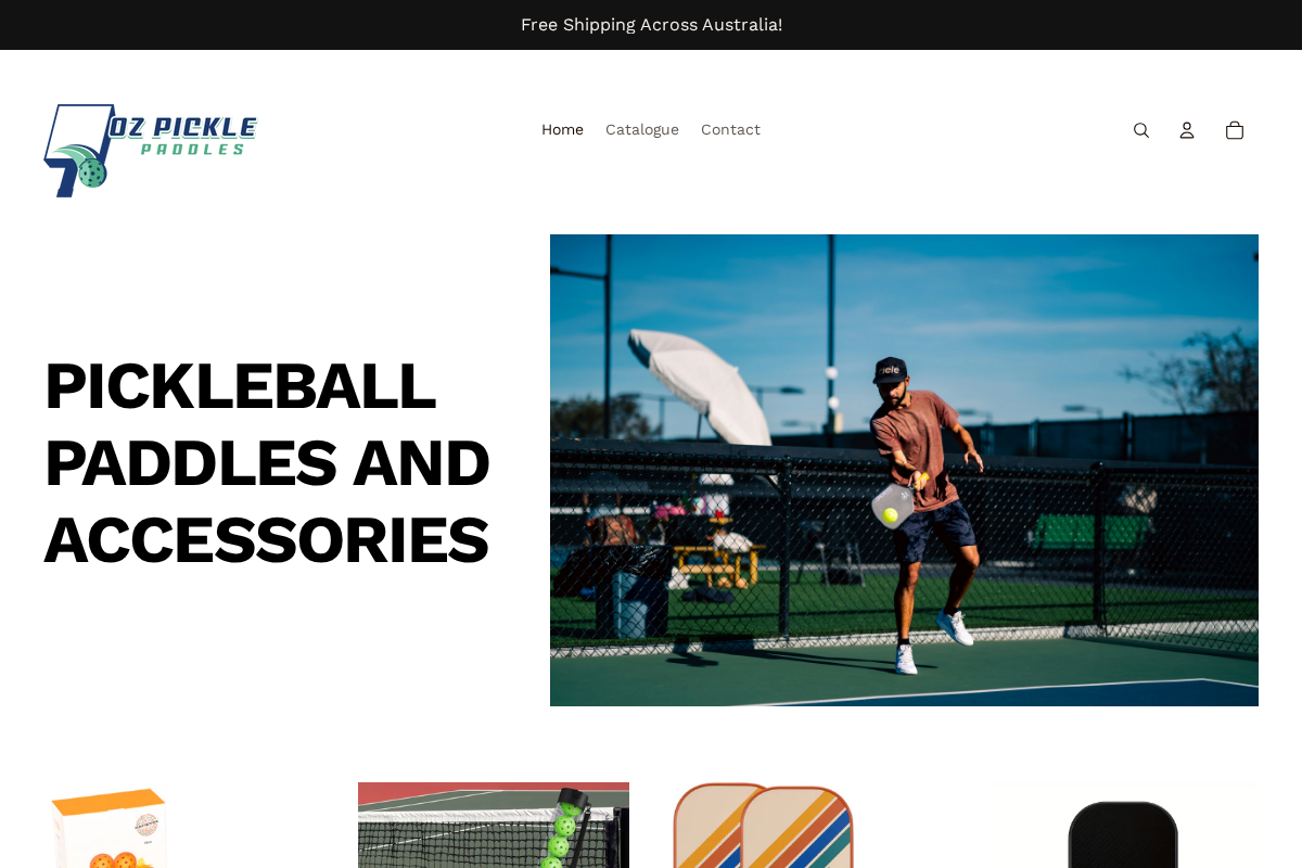 Oz Pickle Paddles homepage screenshot
