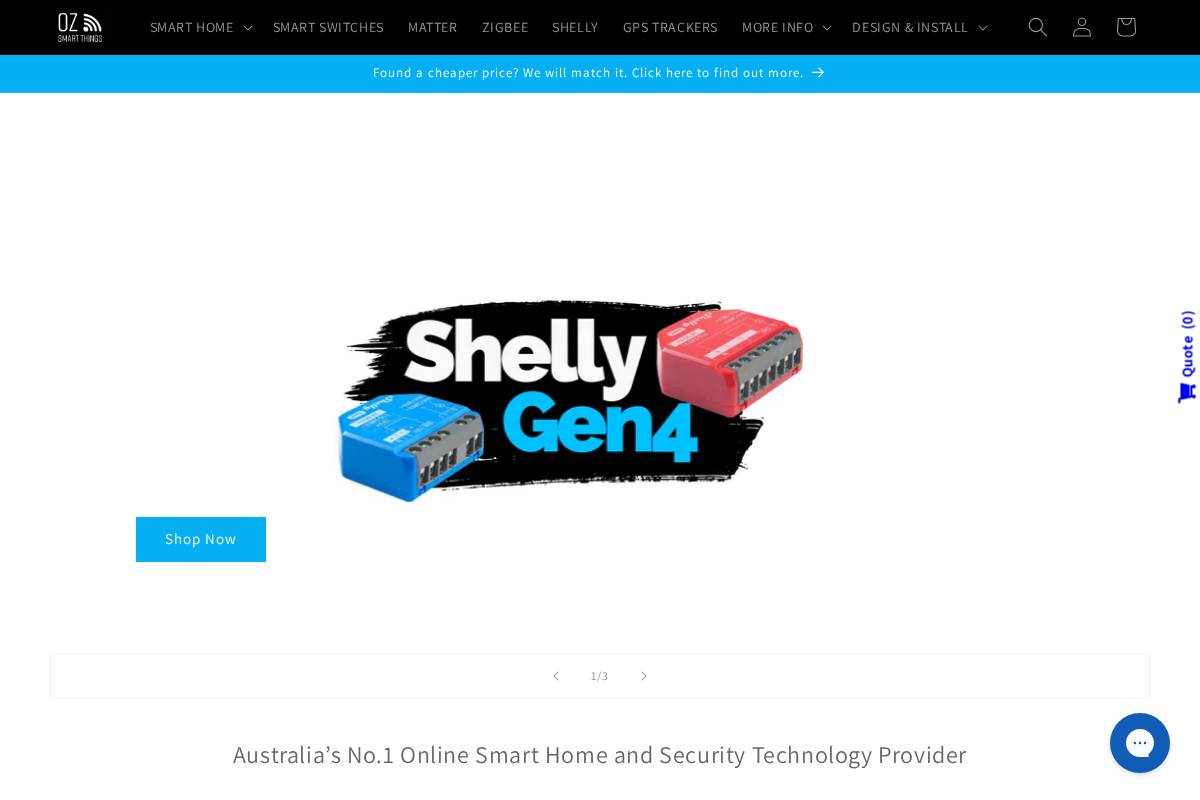 ozsmartthings.com.au homepage screenshot