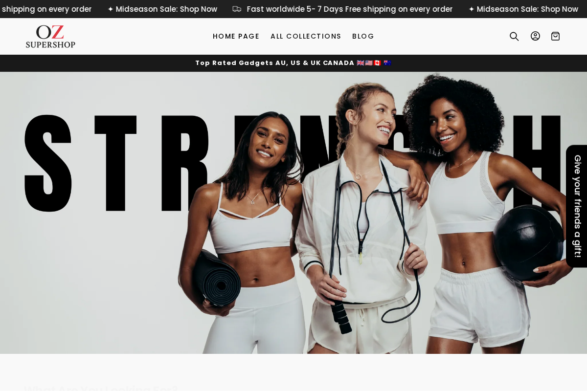 Oz Supershop homepage screenshot