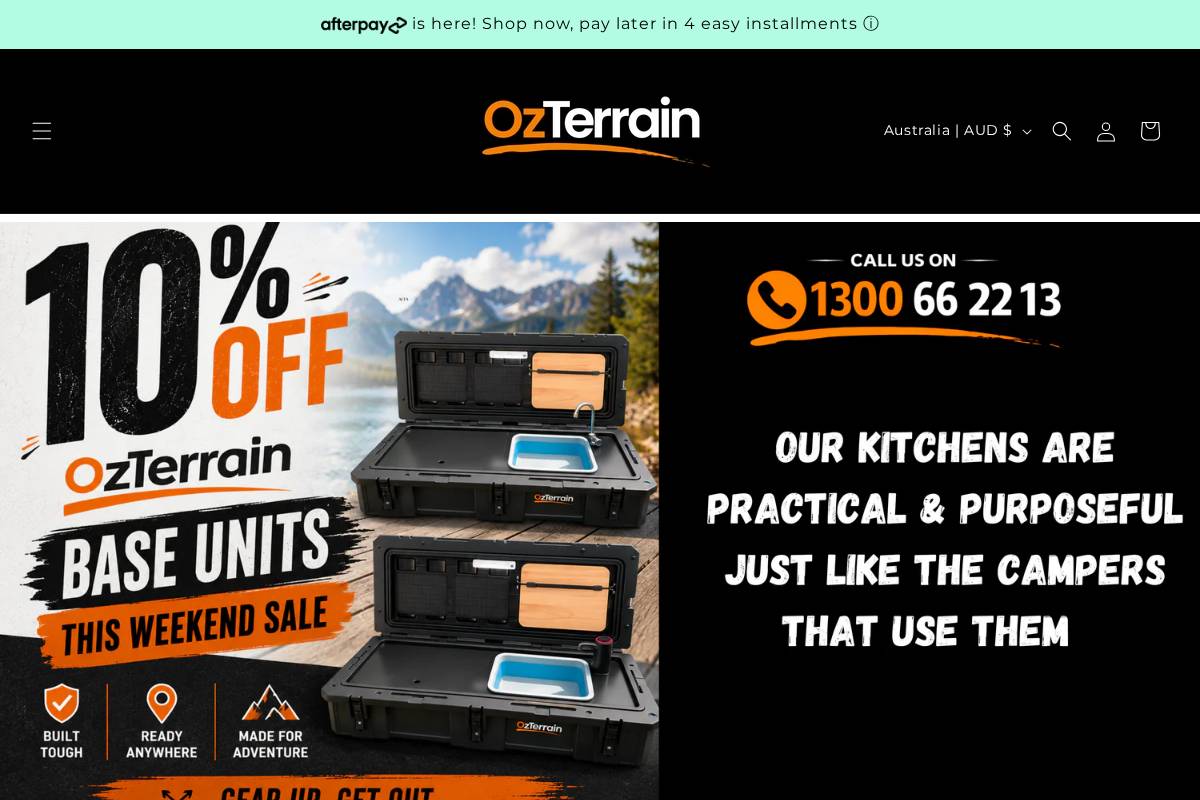 ozterrain.com homepage screenshot