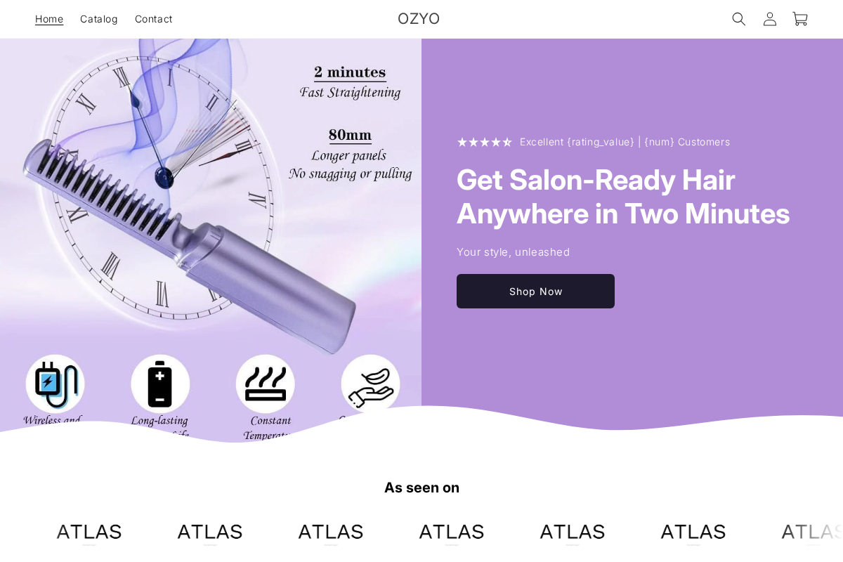 OZYO homepage screenshot