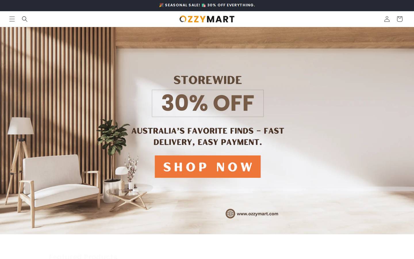 ozzymart.com homepage screenshot