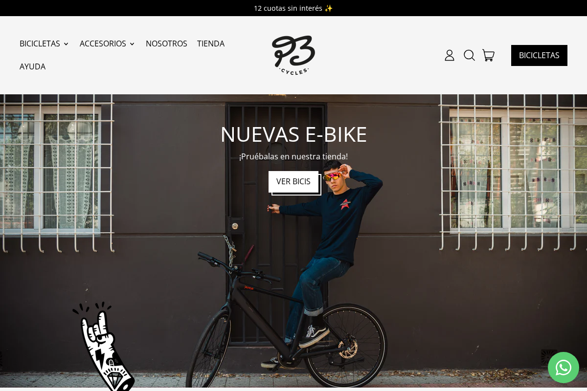 P3 Cycles homepage screenshot